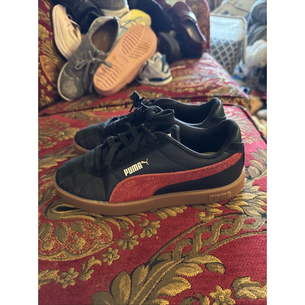 Puma Club II Year of Sports Kids Youth Sneakers | Black/Red /Gum Size 4